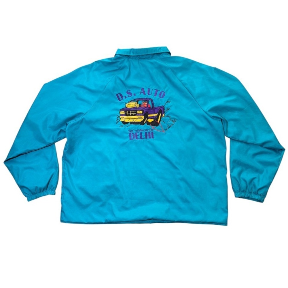 Vintage 80s Bob DS Auto Delhi Devil Cars Truck Art Graphic Coaches Sports Jacket